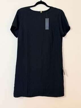 Lulus Black Shift Mini Dress with Gold Back Zipper